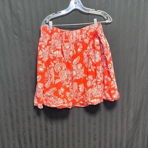 Plus size, orange, floral, old navy skirt.